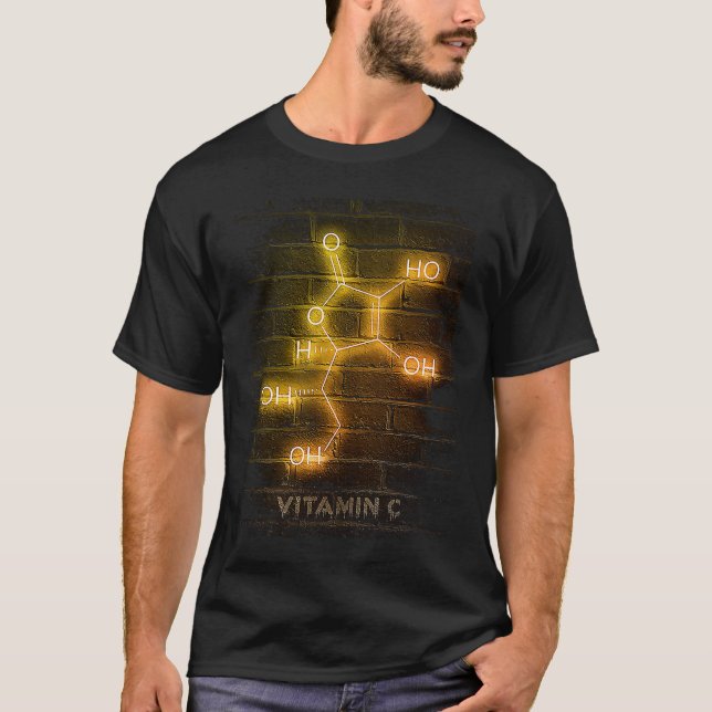 Camiseta vitamin c molecule composition chemical structure (Frente)