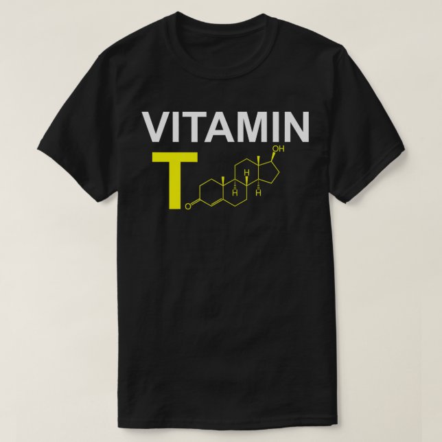 Camiseta Vitamina T Testosterona Criador de Portos Levantam (Frente do Design)