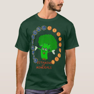 Camiseta Vitaminas e Minerais de brócolis, Vegetarianos