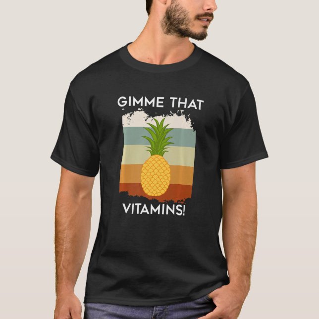 Camiseta Vitaminas - Irônico - A Dizer Frutas Tropicais De  (Frente)