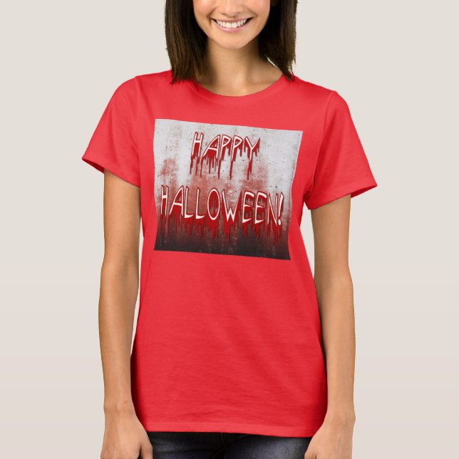 Camiseta Vítimas de Sangue Feliz de Halloween Teva (Frente)