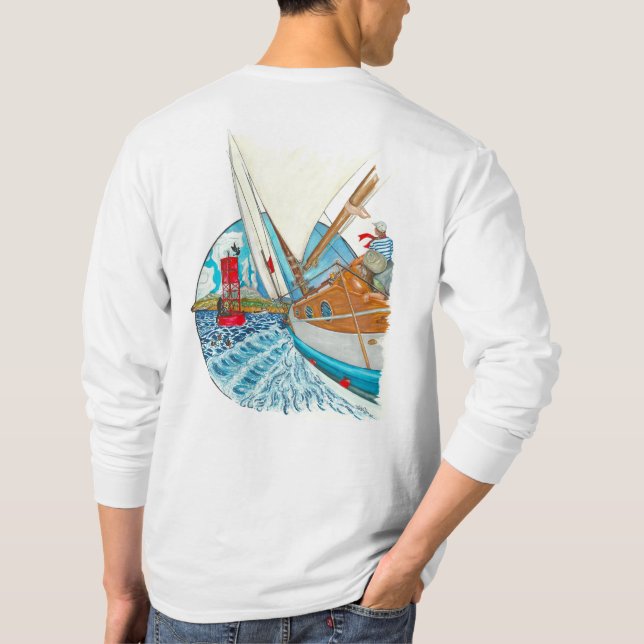 Camiseta Vito Dumas yacht-T navegando em Port Townsend WA (Verso)