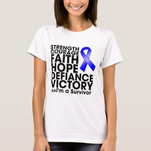 Camiseta Vitória da força da esperança do cancer retal