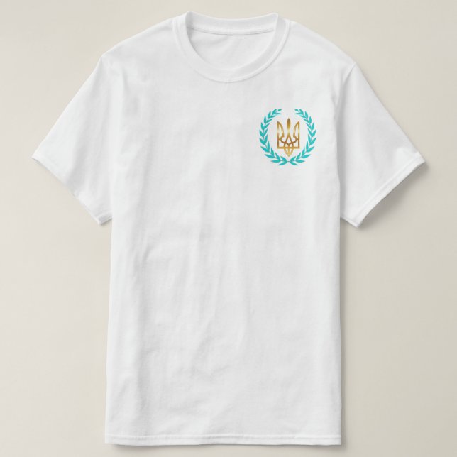 Camiseta Vitória da Ucrânia com Coroa de Louros (Frente do Design)