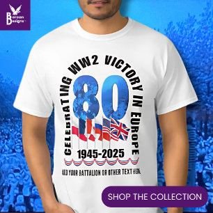 Camiseta Vitória do 80 do Dia VE na Europa WW2