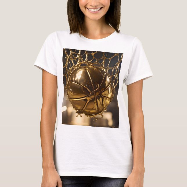 Camiseta Vitória do ouro: Netball é capturado em uma rede d (Frente)