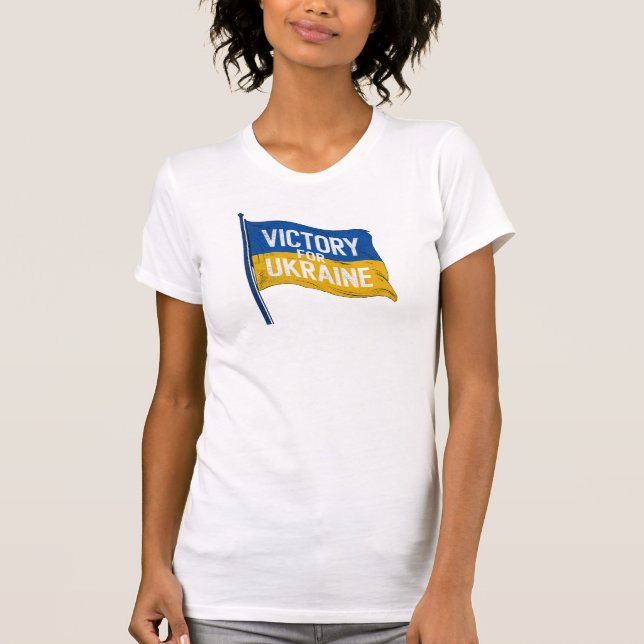 Camiseta Vitória para a Bandeira da Ucrânia, Arte Patriótic (Frente)