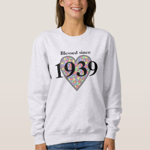 Camiseta vitral abençoado aniversário do 80 desde 1939