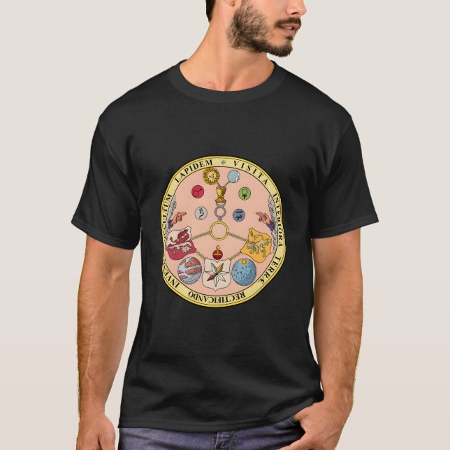 Camiseta Vitriol Rosicrucian Símbolos Secretos Alquimia (Frente)