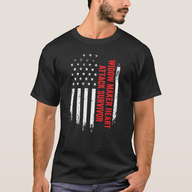 Camiseta Viúva Criadora de Ataque Cardíaco Sobrevivente Ban (Frente)