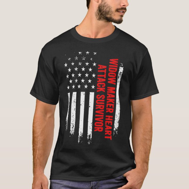 Camiseta Viúva Criadora de Ataque Cardíaco Sobrevivente Ban (Frente)