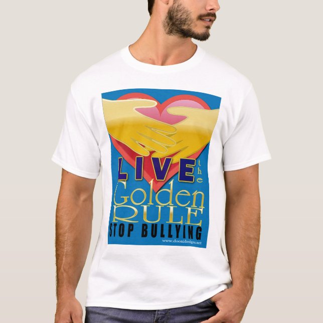 Camiseta viva a regra de ouro (Frente)