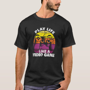 Camiseta Viva a Vida como um Jogo de Vídeo