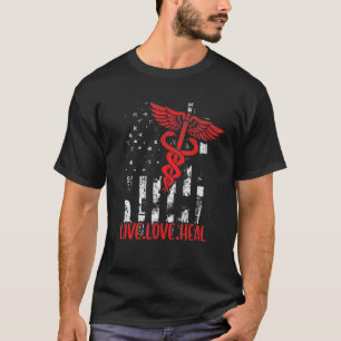 Camiseta Viva Ame Cure Enfermeira Estetoscópio Enfermagem A