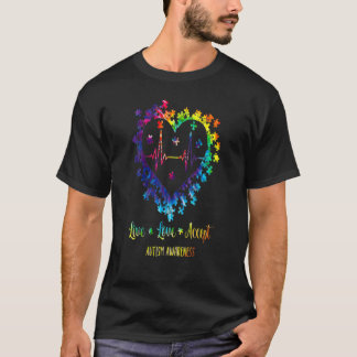 Camiseta Viva Amor Aceite Consciencialização do Autismo Cor