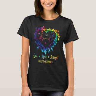 Camiseta Viva Amor Aceite Conscientização do Autismo Coraçã
