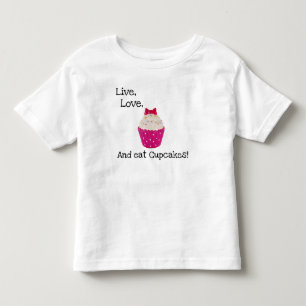 CAMISETA VIVA, AMOR E COMA CUPCAKES!