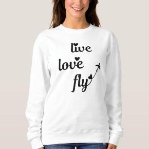 Camiseta Viva Amor Voar Tipografia & Corações, Avião Voando