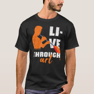 Camiseta Viva Através De Vidro Artístico Soprando Citação D