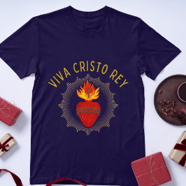 Camiseta Viva Cristo Rey Cristeros Católicos Sagrados