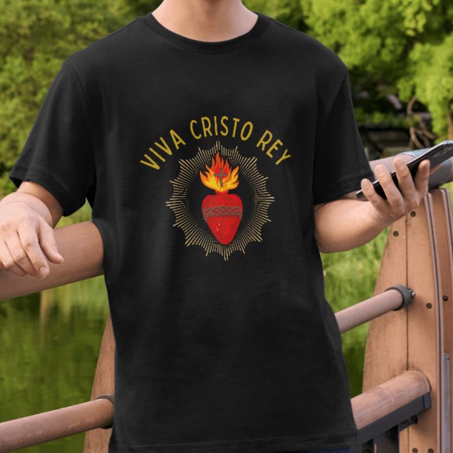 Camiseta Viva Cristo Rey Cristeros Católicos Sagrados (Criador carregado)