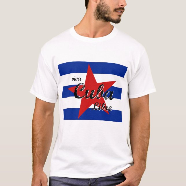 Camiseta Viva Cuba Libre, Havana, Fidel Castro, Che Guevara (Frente)