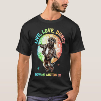 Camiseta Viva Dançar Discoteca Labrador Retriever Retro Dan