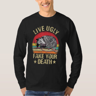 Camiseta Viva Feio Finge Sua Morte Retro Vintage Gambá Fu