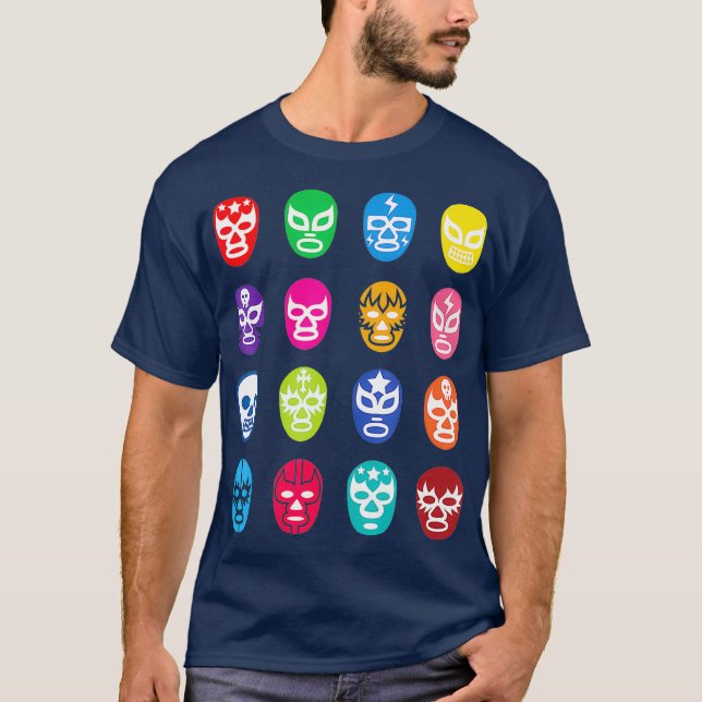 Camiseta Viva La Lucha Libre Luchador Wrestling Masks (Frente)