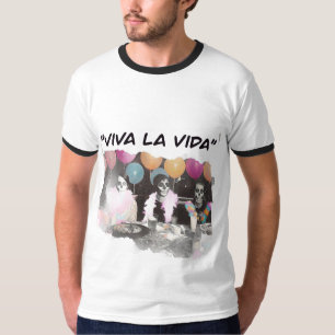 Camiseta Viva La Vida Retro Esqueleto