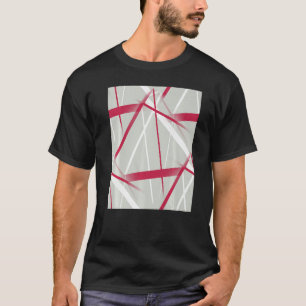 Camiseta Viva Magenta E White Strips Em Cinzas E Premium