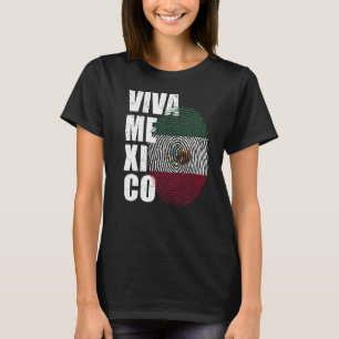 Camiseta Viva México Está no meu DNA Impressão Digital Mexi