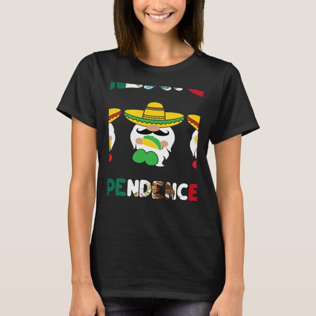 Camiseta viva mexico gnomes flag Pride Independence Day 16  (Frente)