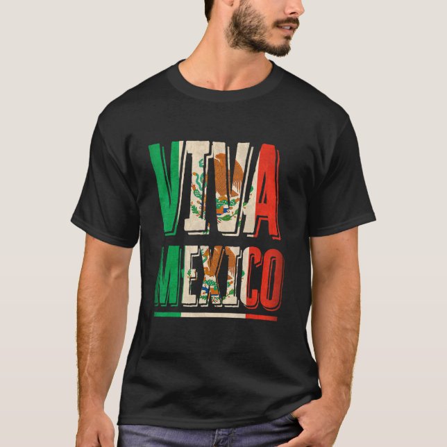 Camiseta Viva México Herança Hispânica Mexicana Águia Méxic (Frente)