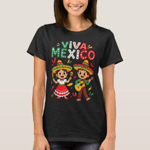 Camiseta Viva México menino menina guitarra independência m