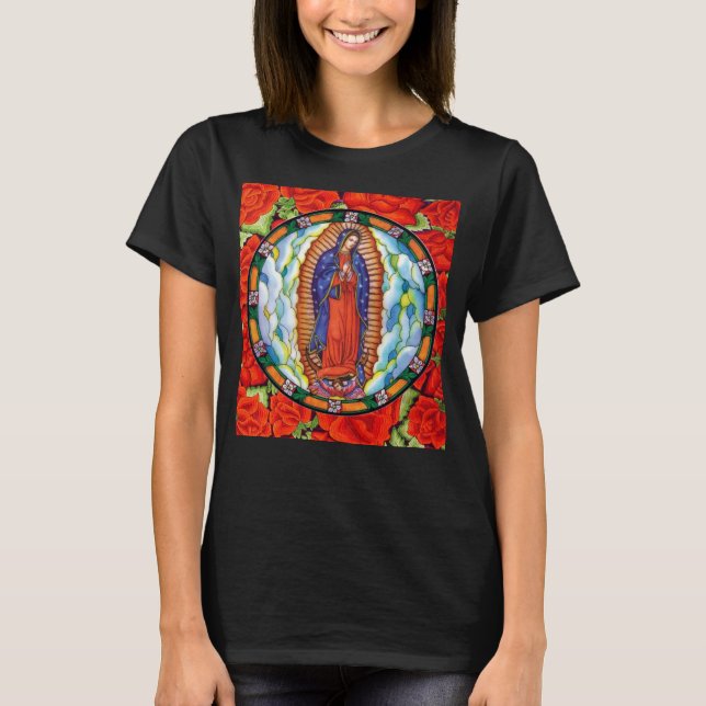 Camiseta Viva Nossa Senhora de Guadalupe Bonito Negro (Frente)