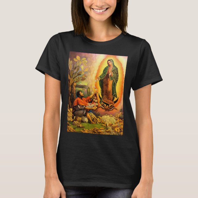 Camiseta Viva Nossa Senhora de Guadalupe Bonito Negro (Frente)