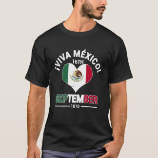 Camiseta Viva o Dia da Independência do México 16 de setemb