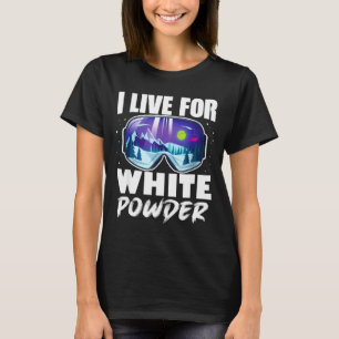 Camiseta Viva o esporte de neve em pó branco viagem de esqu