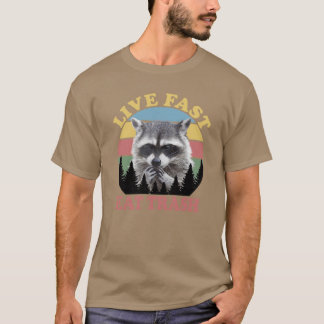 Camiseta Viva Rápido Eatrash Presente engraçado vintage
