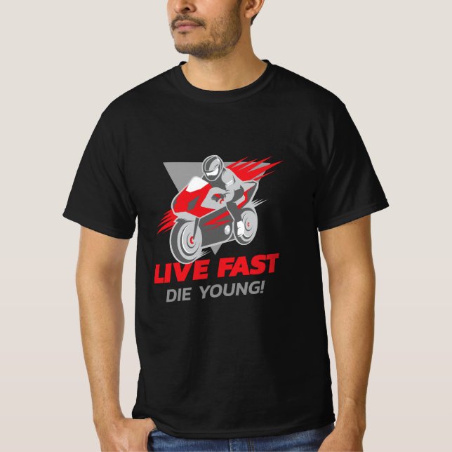 Camiseta Viva Rápido, Morra Jovem! F1 | Autoesporte | Moto  (Frente)