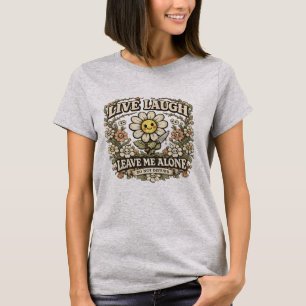 Camiseta Viva Ria Me Deixe em Paz Humor Negro Vintage