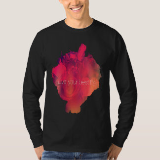 Camiseta Viva sua melhor vida, rosas