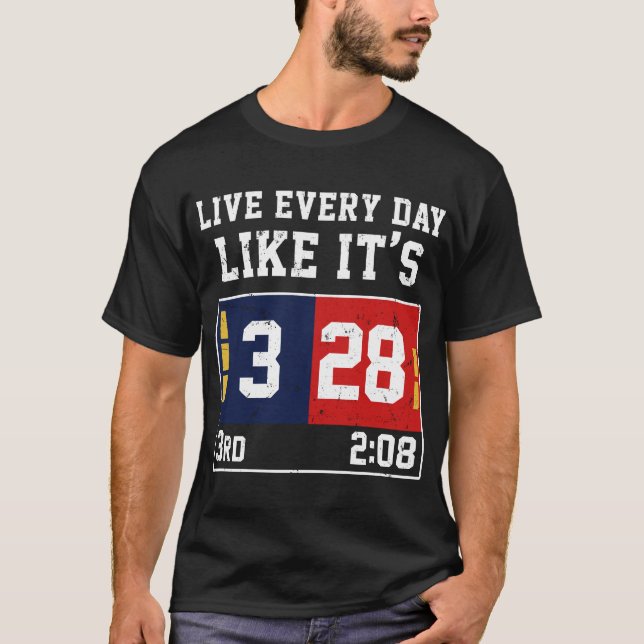 Camiseta Viva todos os dias como se fosse futebol 28-3 (Frente)