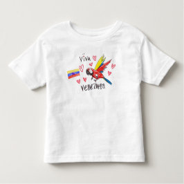 Camiseta Viva Venezuela – Guacamaya y Bandera infantil