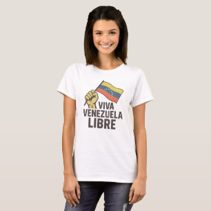 Camiseta Viva Venezuela Livre Punho Bandeira Protesto Vinta