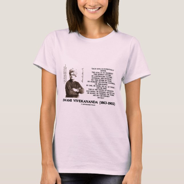 Camiseta Vivekananda cada alma potencial divina esteja (Frente)