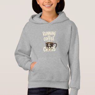 Camiseta Vivendo à Base de Café e Caos Arte Divertida de Es