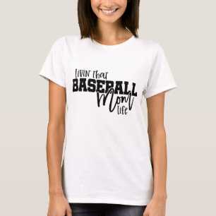 Camiseta Vivendo a Vida de Mãe de Beisebol