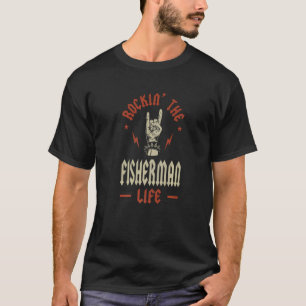 Camiseta Vivendo a Vida de Pescador Humor de Pesca Engraçad